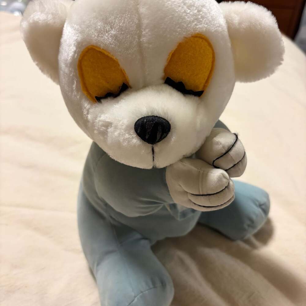 Vintage Retro Kuddle Me Toys Sleeping Polar Bear Plush Blue Pajamas